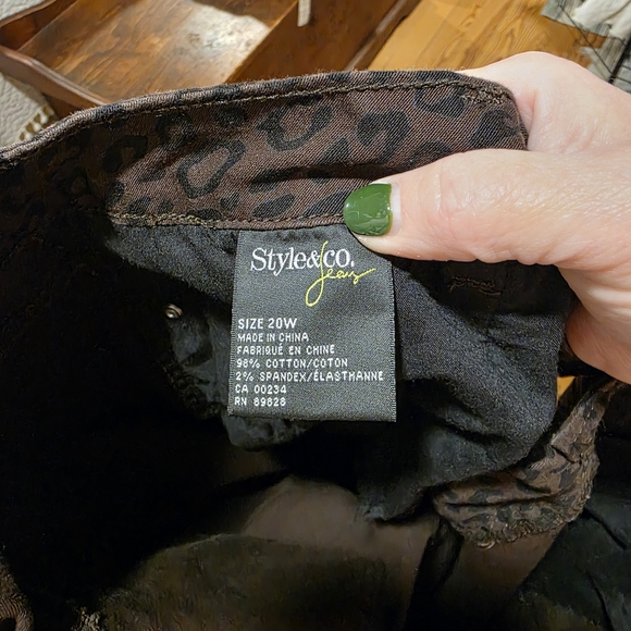 Style & Co. Brown Leopard Print Jeans - Picture 2 of 2